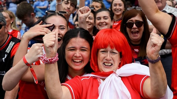 Louth supporters in the Cusack Stand after All-Ireland quarter-final win against Monaghan - June 2026