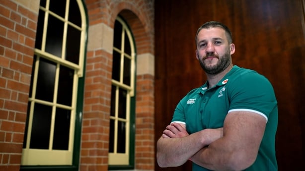 7 July 2026; Stuart McCloskey poses for a portrait after an Ireland rugby media conference at the Intercontinental Hotel in Sydney, Australia. Photo by Brendan Moran/Sportsfile