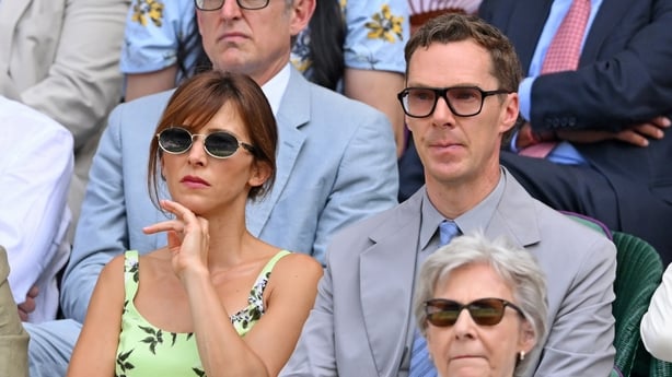 Sophie Hunter and Benedict Cumberbatch during day twelve of the 2026 Wimbledon Tennis Championships at All England Lawn Tennis and Croquet Club on 10 July, 2026 in London. (Photo by Karwai Tang/WireImage)