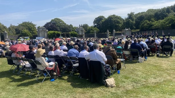 People gather for a Ceremony of Remembrance in Dublin to mark the 110th anniversary of the Battle of Somme