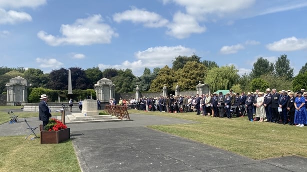 People gather for a Ceremony of Remembrance in Dublin to mark the 110th anniversary of the Battle of Somme