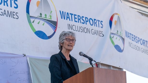 President Connolly speaking at the Watersport Inclusion Games