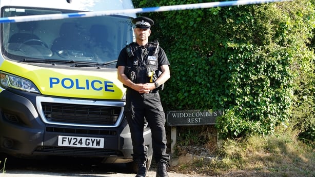 Police outside the house of Ann Widdecombe in Haytor in Dartmoor