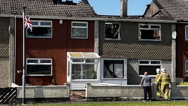 Two homes at Knockleigh Walk in Greenisland near Belfast were destroyed