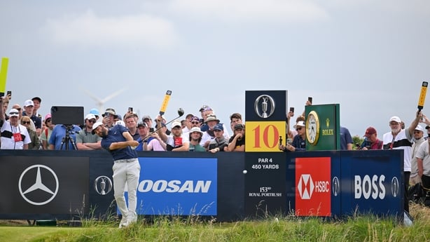 PORTRUSH, NORTHERN IRELAND - JULY 20: Scottie Scheffler of the United States plays a tee shot on the 10th hole during the final round of The Open Championship at Royal Portrush Golf Club on July 20, 2025 in Portrush, Northern Ireland. (Photo by Ben Jared/PGA TOUR via Getty Images)