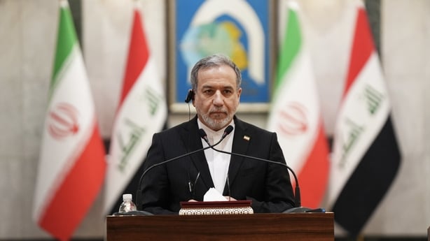 Iranian Foreign Minister Abbas Araghchi speaks at a press conference