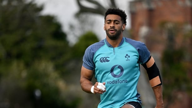 14 July 2026; Robert Baloucoune during Ireland Rugby squad training at King's College in Auckland, New Zealand. Photo by Brendan Moran/Sportsfile