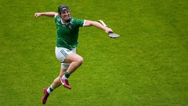 7 June 2026; Peter Casey of Limerick celebrates at the final whistle of the Munster GAA Senior Hurling Championship final match between Cork and Limerick at SuperValu Páirc Uí Chaoimh in Cork. Photo by Brendan Moran/Sportsfile