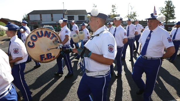 a band marches in a parade