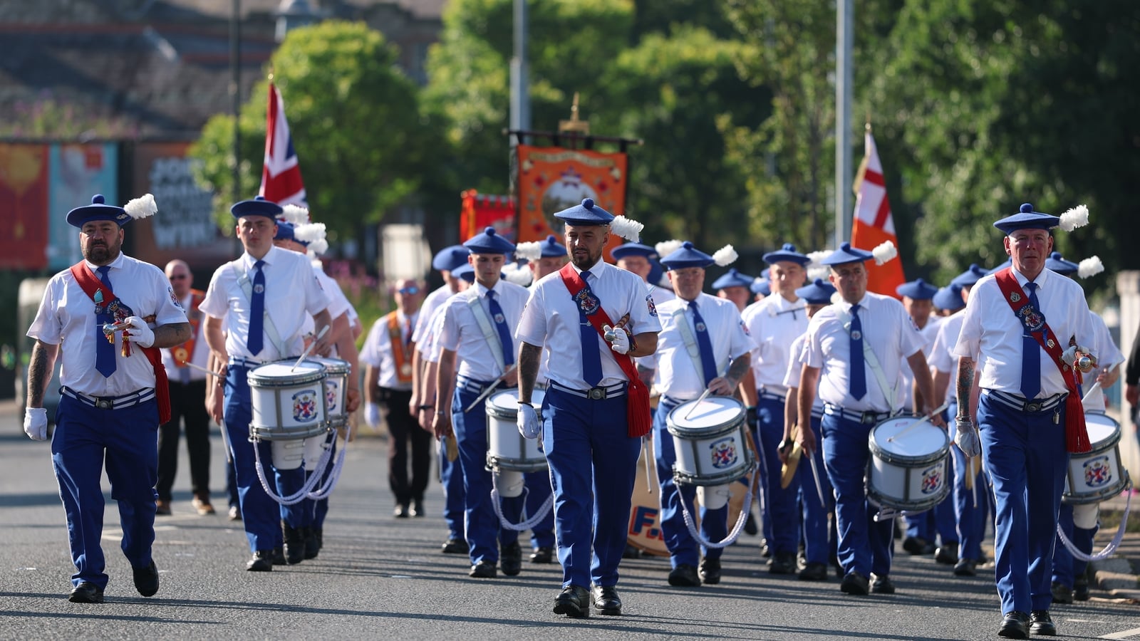 Parade passes former Belfast flashpoint without incident
