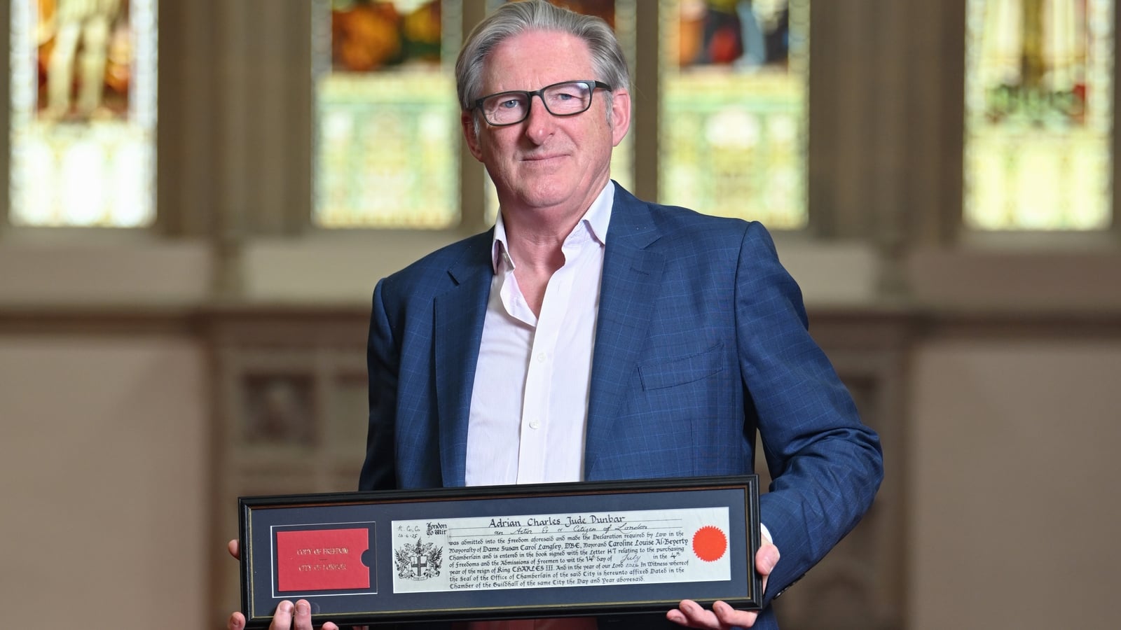 Adrian Dunbar receives Freedom of the City of London