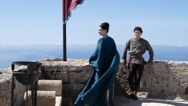 Anne Hathaway is Penelope and Tom Holland is Telemachus in The Odyssey