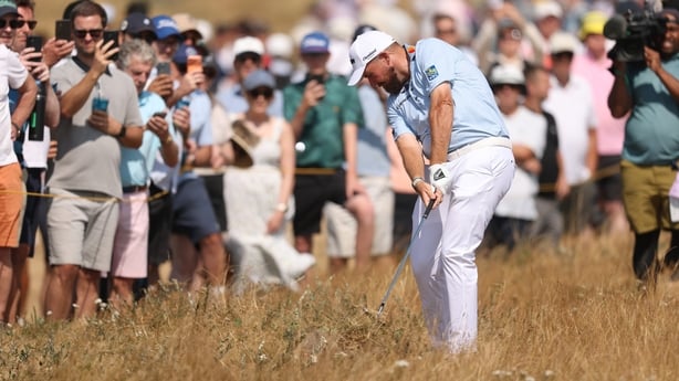 SOUTHPORT, ENGLAND - JULY 16: Shane Lowry of Ireland plays his second shot on the second hole on day one of the The 154th Open Championship at Royal Birkdale on July 16, 2026 in Southport, England. (Photo by Sean M. Haffey/Getty Images)