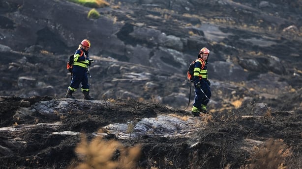 Day 4 WildfireKillarney National ParkMary Sheehan, Regional Manager NPWS and Brendan Lynch, NPWS fire crew, working tirelessly This morning at the 5 Mile Bridge, the site of Tuesday evenings devastating wildlife, it continues to be actively monitored by staff and fire crew of the National Parks and