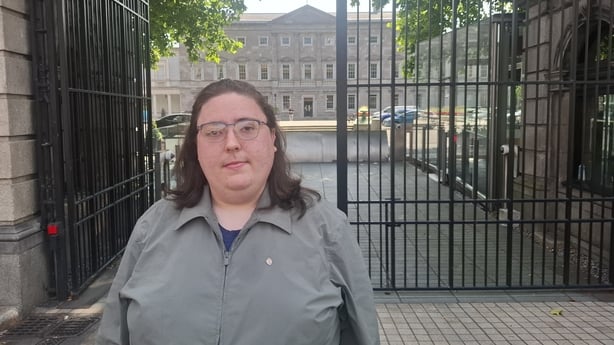 Josh Ellul, Dublin Commuter Coalition, is pictured outside Leinster House