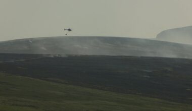 Efforts to dampen wildfire on Wicklow Dublin border