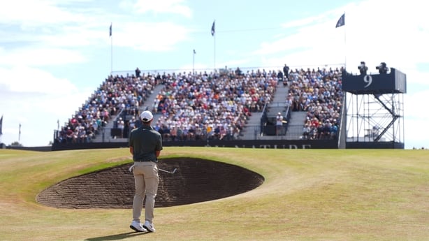 Rory McIlroy of Northern Ireland chipping on the 9th green during day four of The 154th Open Championship at Royal Birkdale in Southport. Picture date: Sunday July 19, 2026.