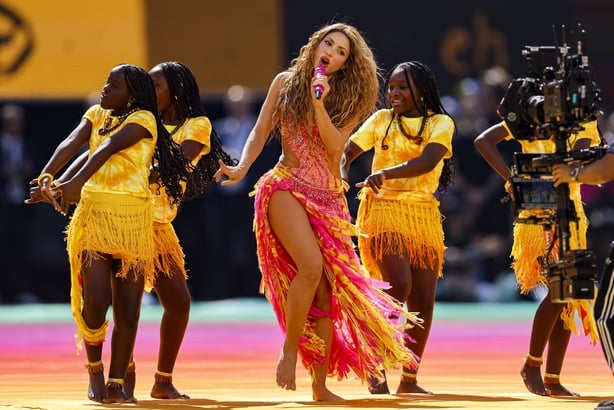 Shakira at The World Cup halftime show at the New York New Jersey Stadium on 19 July, 2026 in East Rutherford, New Jersey (Photo by Heuler Andrey/Eurasia Sport Images/Getty Images)