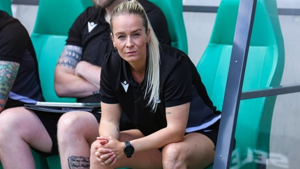 Athlone Town head coach Lily Agg before the UEFA Women's Champions League First Quaifying Round semi-final match between Athlone Town and Skopje 2014 at Zagłębiowski Park Sportowy in Sosnowiec, Poland. 