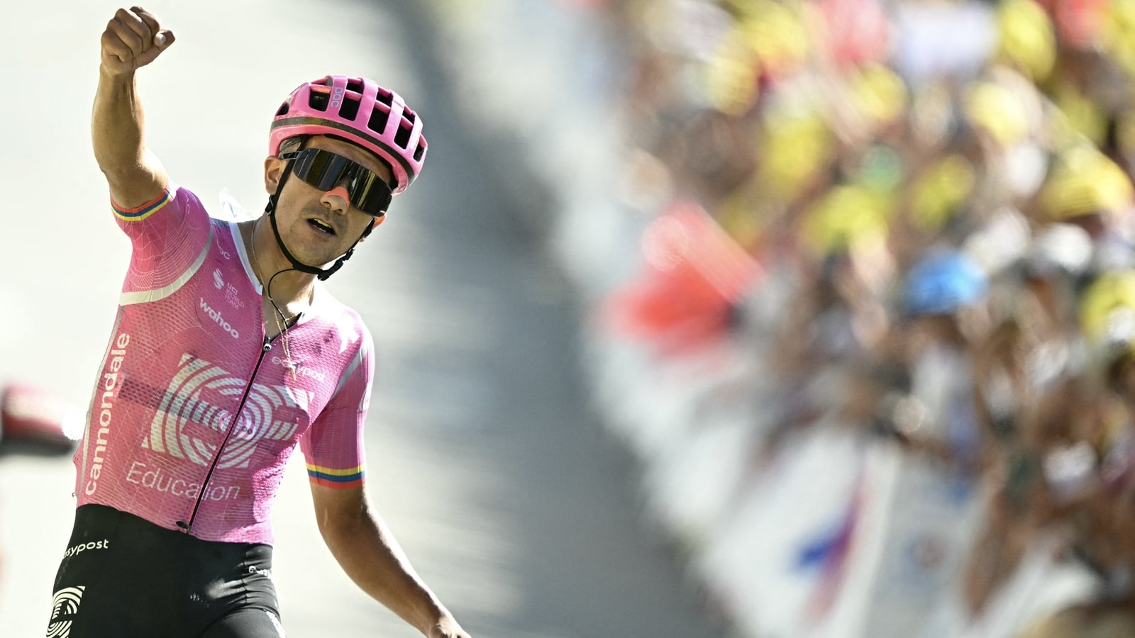 Carapaz shows mountain mettle to secure solo stage win