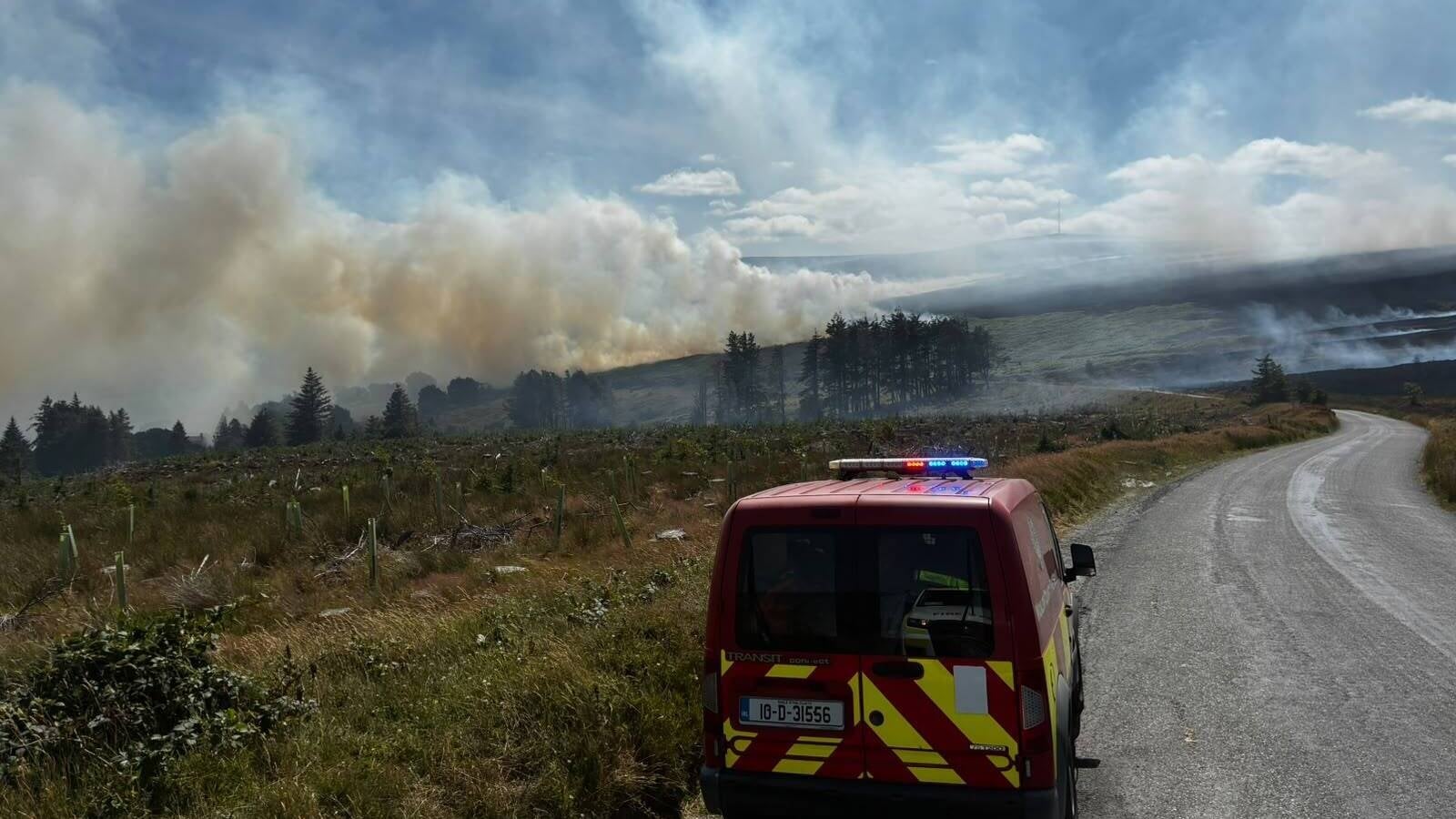 Firefighters at scene of reignited wildfire in Wicklow