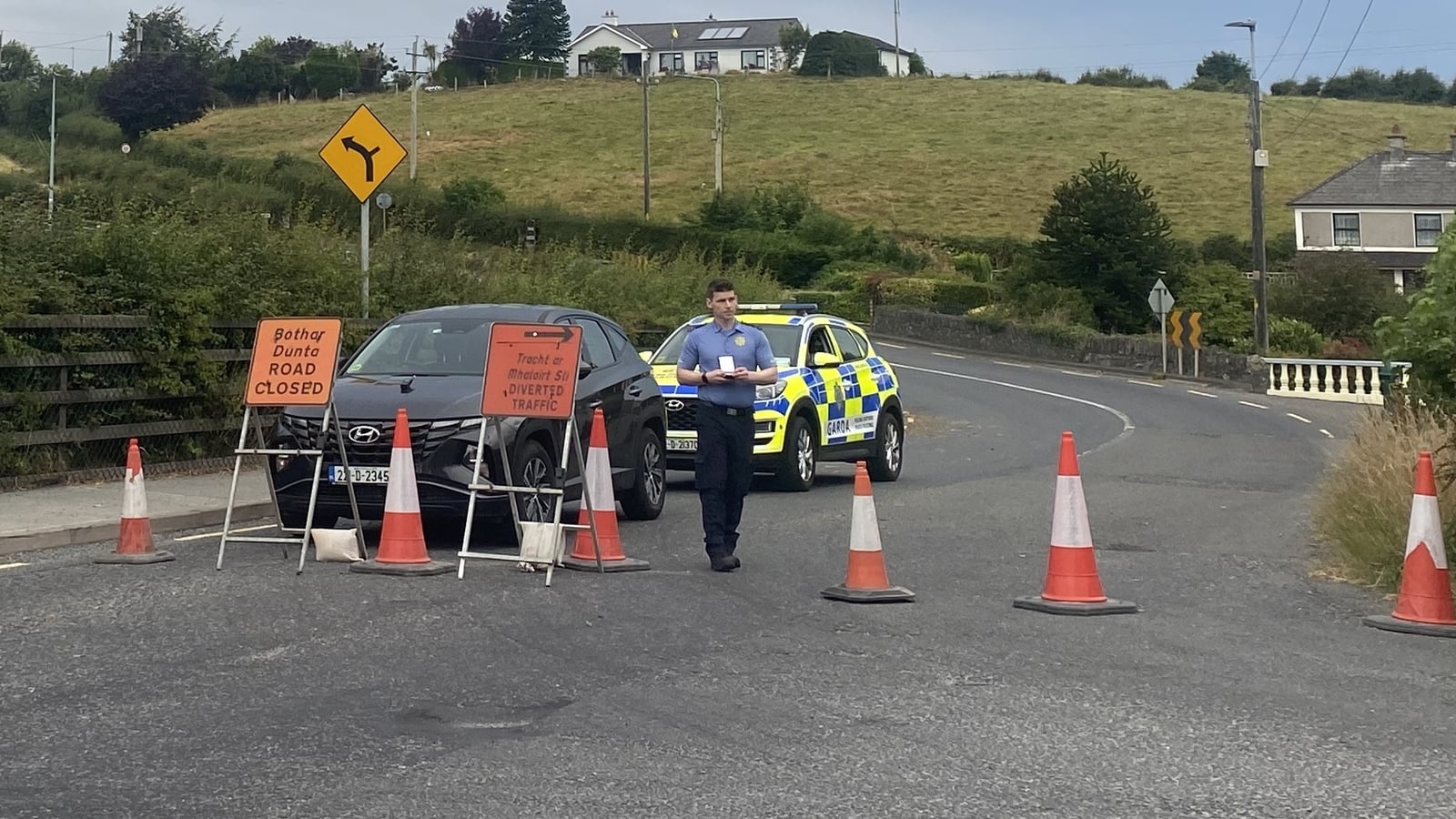 Emergency services at scene of Cavan road traffic crash
