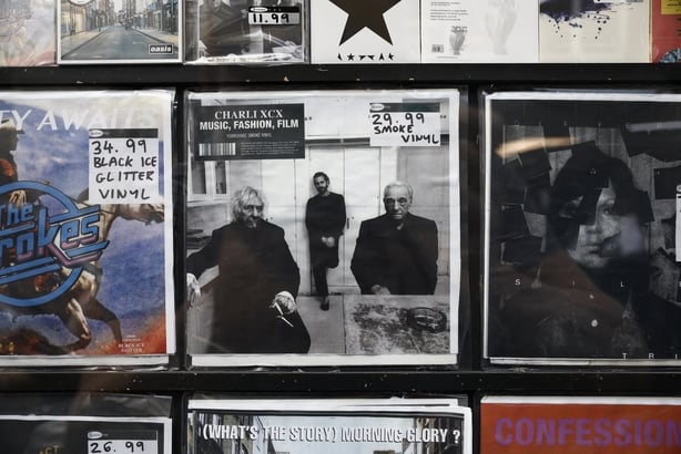 A copy of Music, Fashion, Film, the new album from Charli XCX, is displayed in the window of Sister Ray Records in central London on 24 July, 2026. (Photo by Brook Mitchell/AFP)