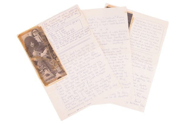 Handout photo issued by Dawsons of Lot 43 from the Before The Smiths: The Morrissey Letters sale. Photo: Dawsons/PA Wire