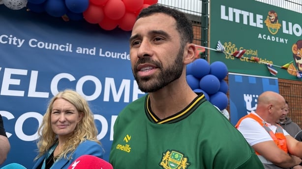 Dublin footballer Pico Lopes at Lourdes Celtic FC in Crumlin, where he began his footballing career, after playing for Cabo Verde at the World Cup