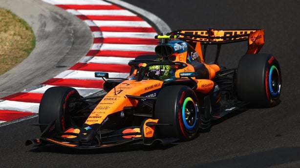 BUDAPEST, HUNGARY - JULY 26: Lando Norris of Great Britain driving the (1) McLaren MCL40 Mercedes on track during the F1 Grand Prix of Hungary at Hungaroring on July 26, 2026 in Budapest, Hungary. (Photo by Clive Mason/Getty Images)