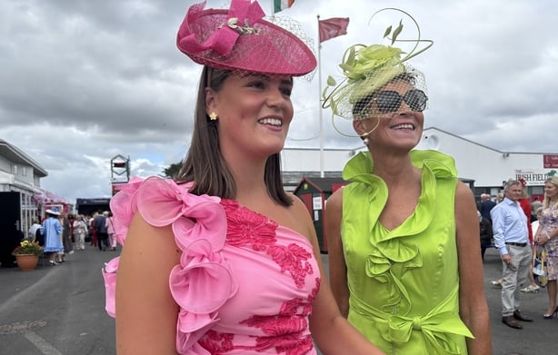 Pauline O'Connell and Leah at the Galway Races