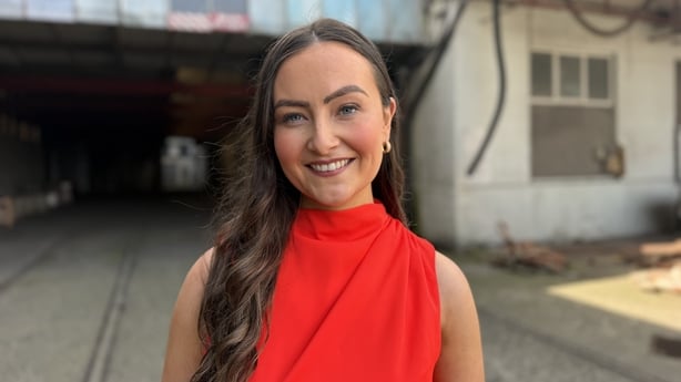 Tara Brady standing in Dublin Port.