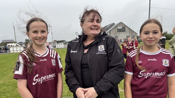 Caroline Trill with junior players in Claregalway