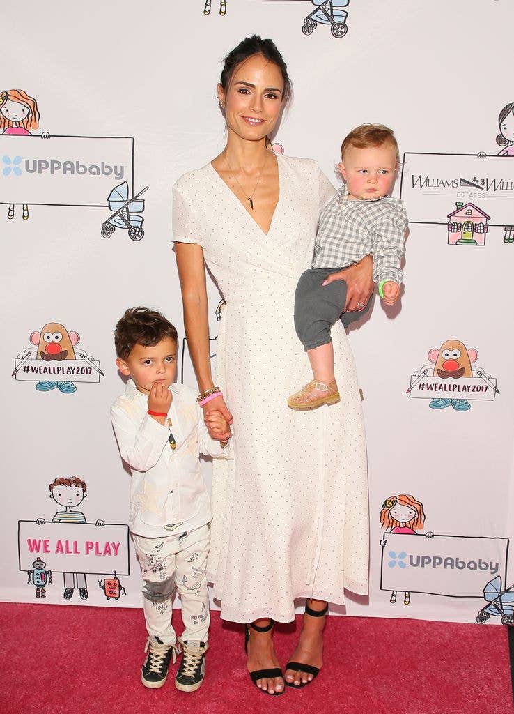 Jordana Brewster, Julian Breswter-Form and Rowan Brewster-Form attend Zimmer Children's Museum Event on April 30, 2017 in Los Angeles, California