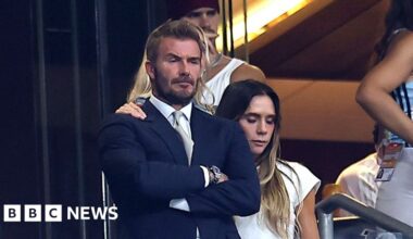 Sir David Beckham consoled by Victoria after heartbreaking World Cup defeat - BBC
