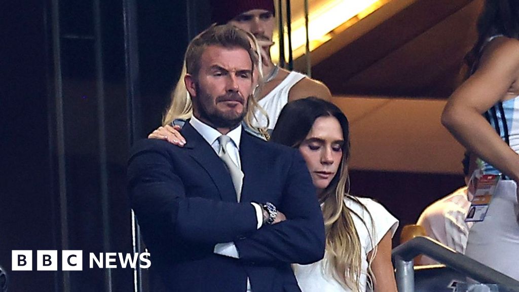 Sir David Beckham consoled by Victoria after heartbreaking World Cup defeat - BBC