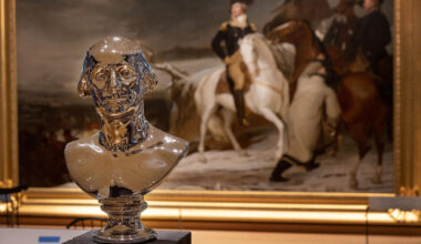 Alan Michelson's bust of George Washington at the MFA in Boston. (Robin Lubbock/WBUR)