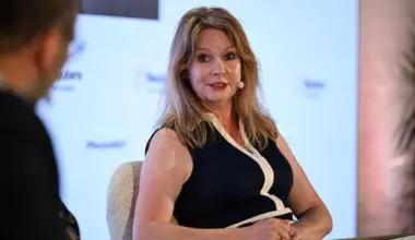 Victoria Oakley, IFPI Chief Executive Officer, speaks during the Reuters NEXT Europe summit. “These labels will provide an immediately understandable and easily scalable approach to transparency,” she said in the statement with the head of the RIIA.