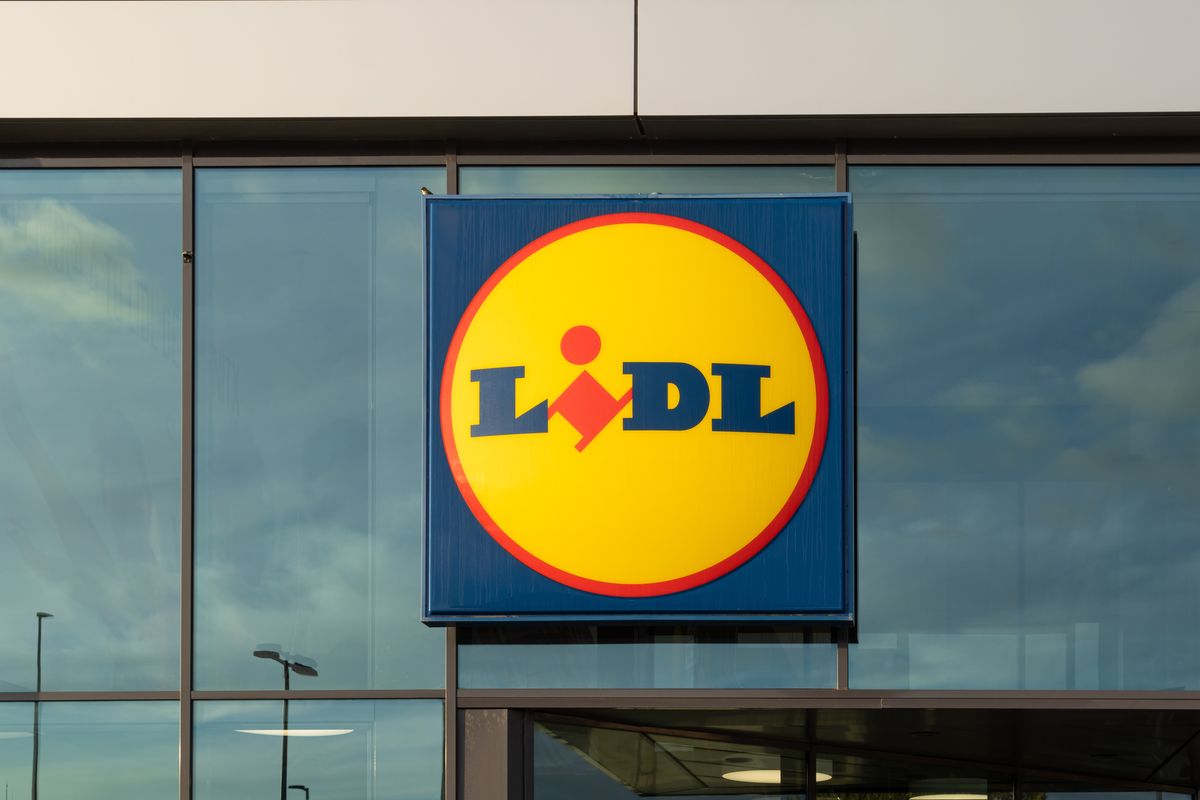 Felanitx, Spain; november 30 2022: Closed main entrance of an international supermarket chain, Lidl, at dawn in the Mallorcan town of Felanitx, Spain