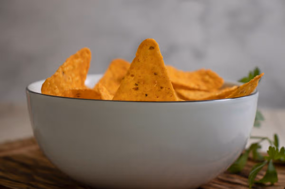Doritos in a plate on an old background