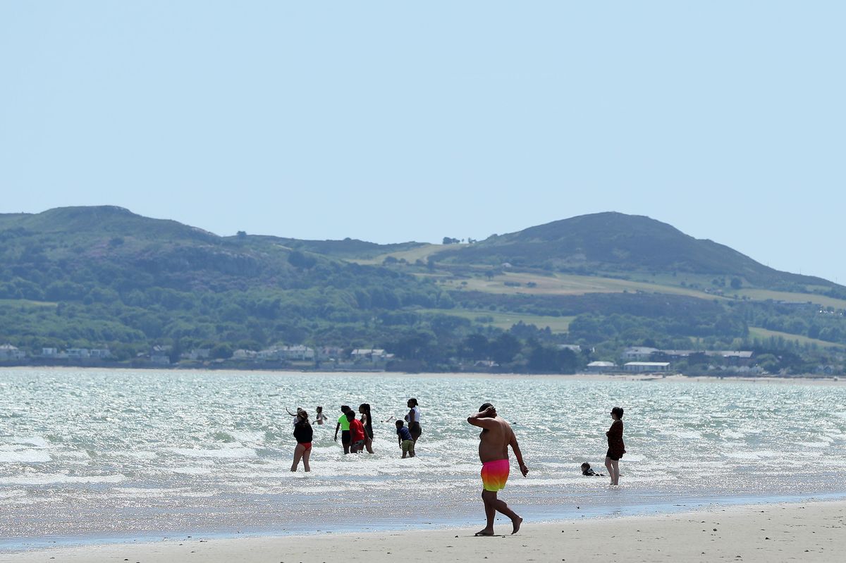 People on Portmarnock Beach, Dublin