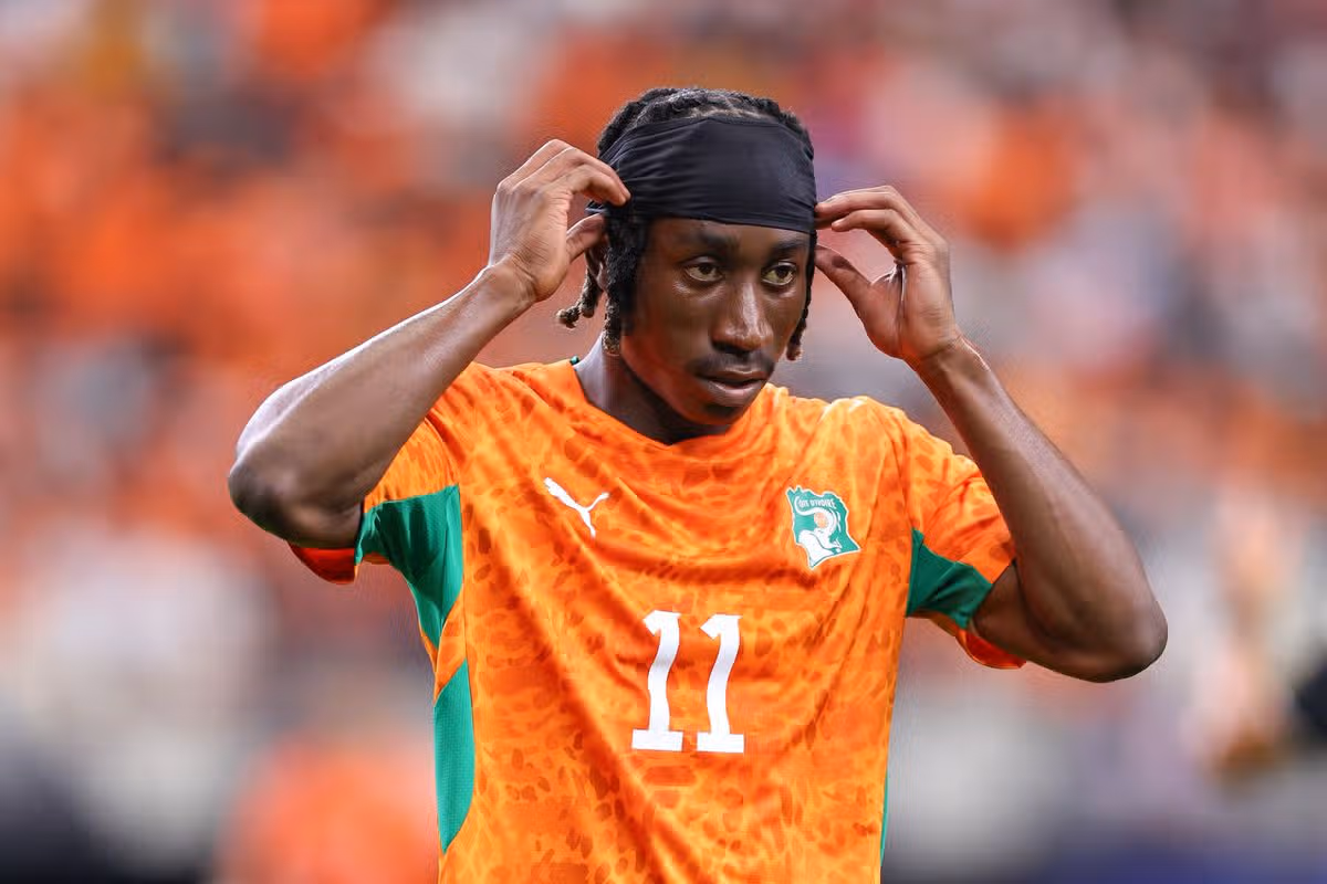 Yan Diomande during an Ivory Coast game at the 2026 FIFA World Cup