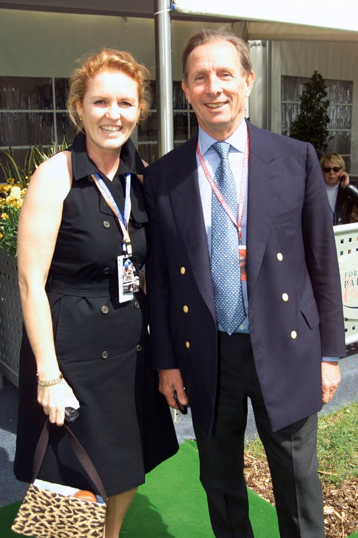 The former Duchess with Mr McNally at the British Grand Prix