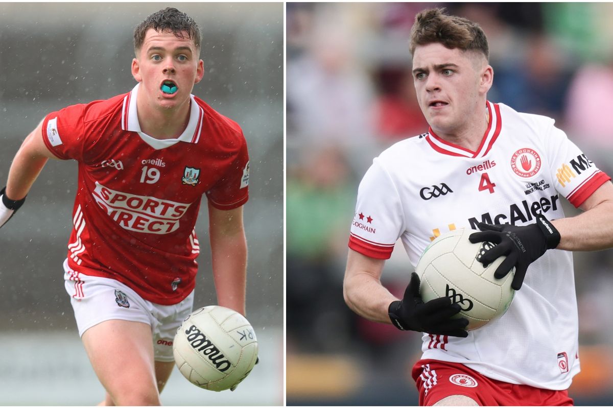Cork captain Joe Miskella and Tyrone skipper Ciaran McCrystal will be hoping to get their hands on the Tom Markham Cup this afternoon