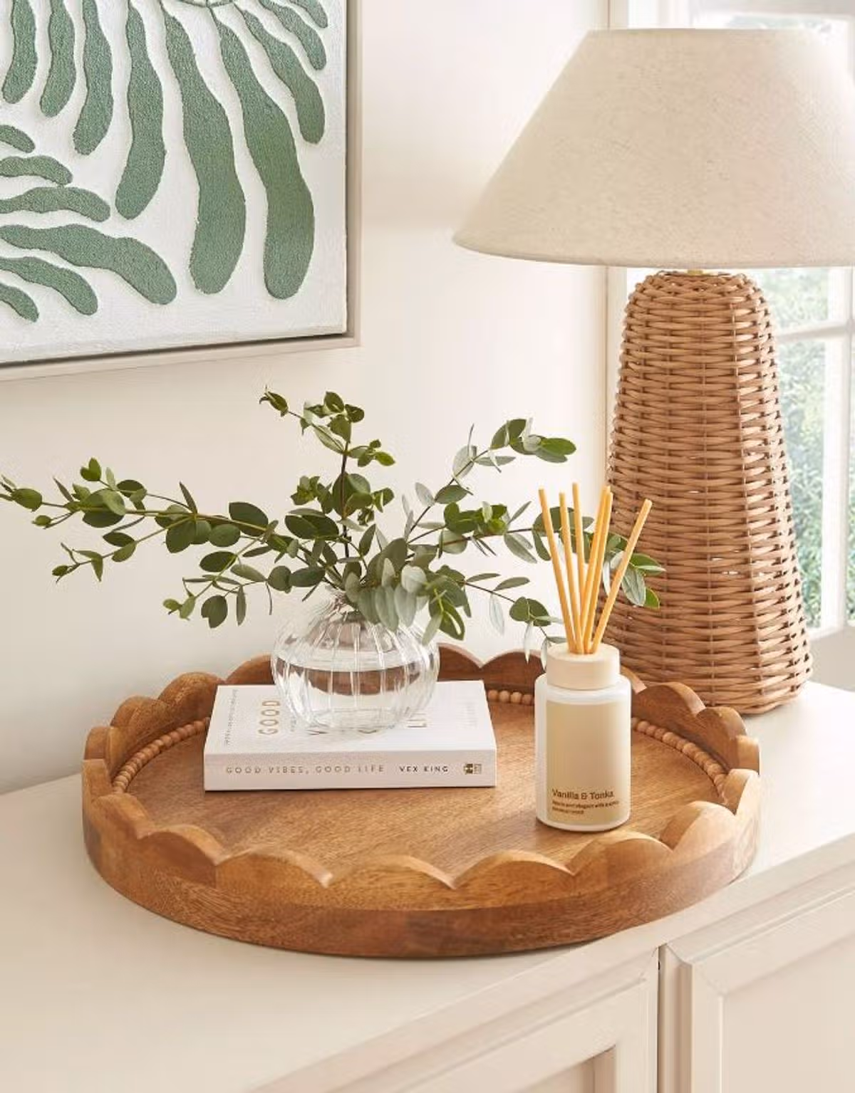 The Very Collection Rustic Scallop Wooden Tray
