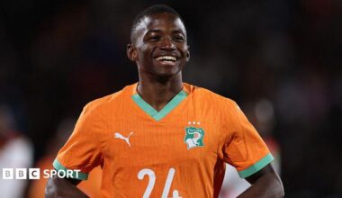 Bazoumana Toure playing for Ivory Coast