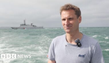 French Navy carries out shooting drill mid interview - BBC