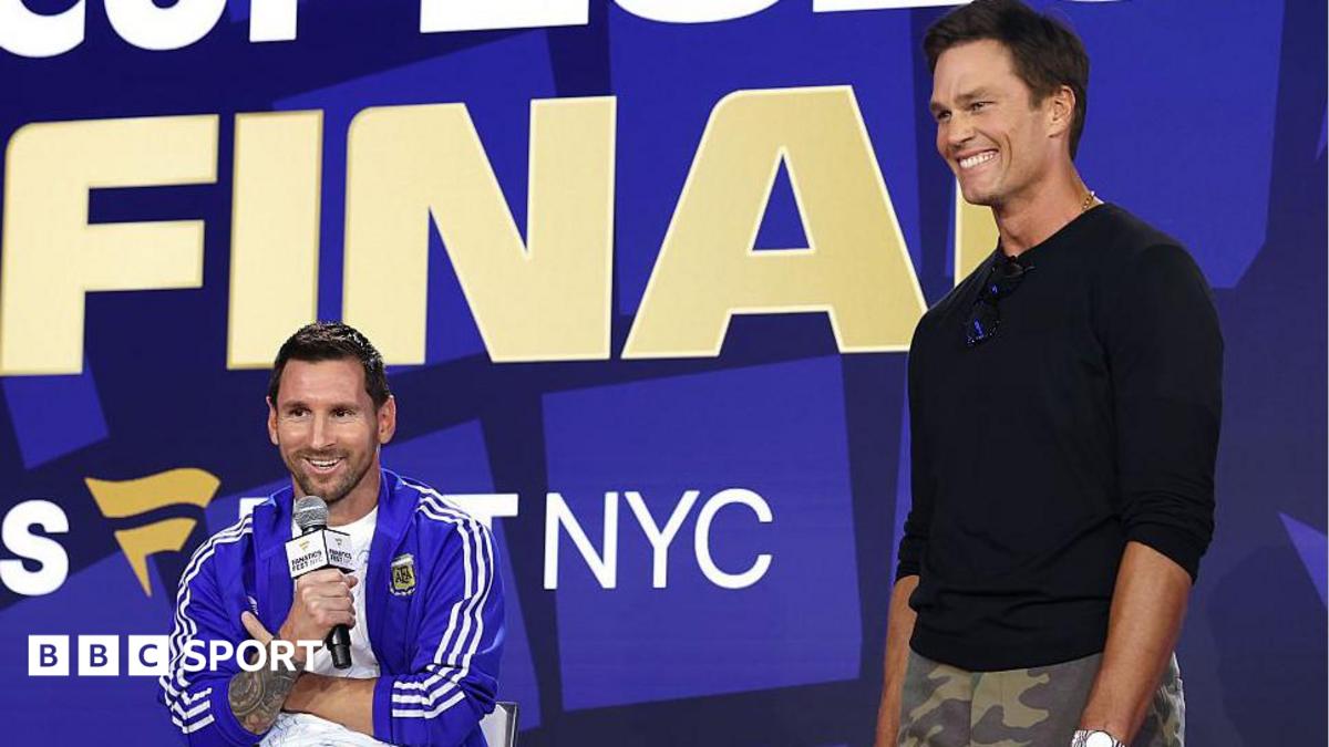Argentina footballer Lionel Messi and former NFL star Tom Brady