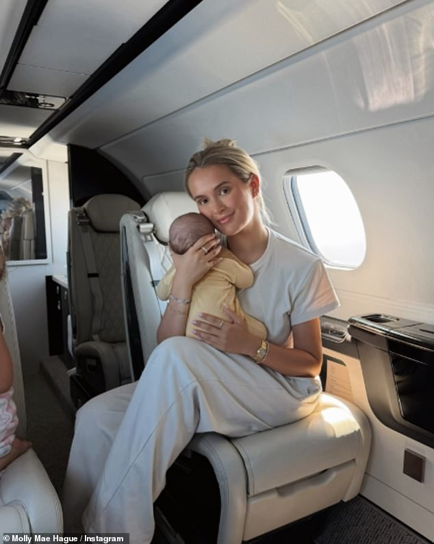 Molly-Mae and Tommy have spared no expense for their trip to Greece as they flew out via a private jet with their two children
