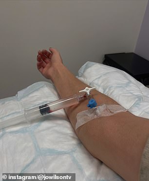 Wilson shared pictures while undergoing the tests necessary to confirm she is cancer-free
